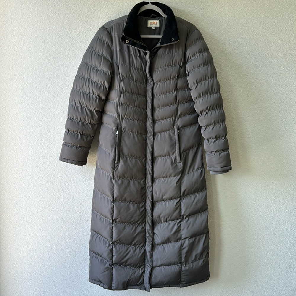 Elora Quilted Long Length Winter Jacket Small